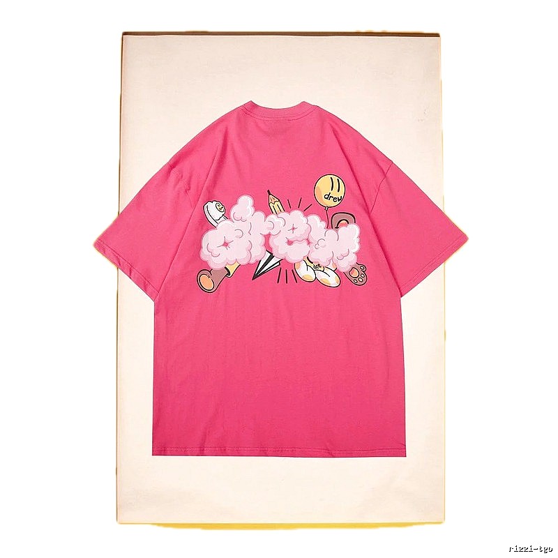 DREW Cloud Print Street Style Pink T-Shirt