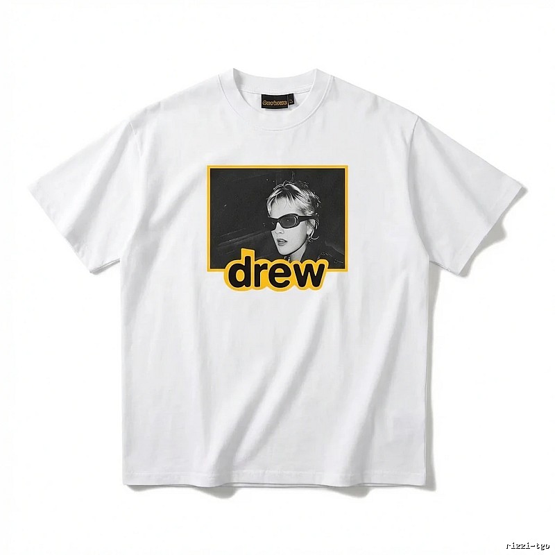 DREW Portrait Print White T-shirt