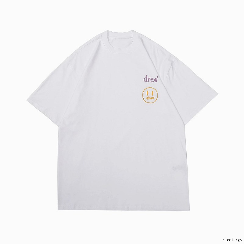 DREW Smiley Embroidered Street Style White T-Shirt