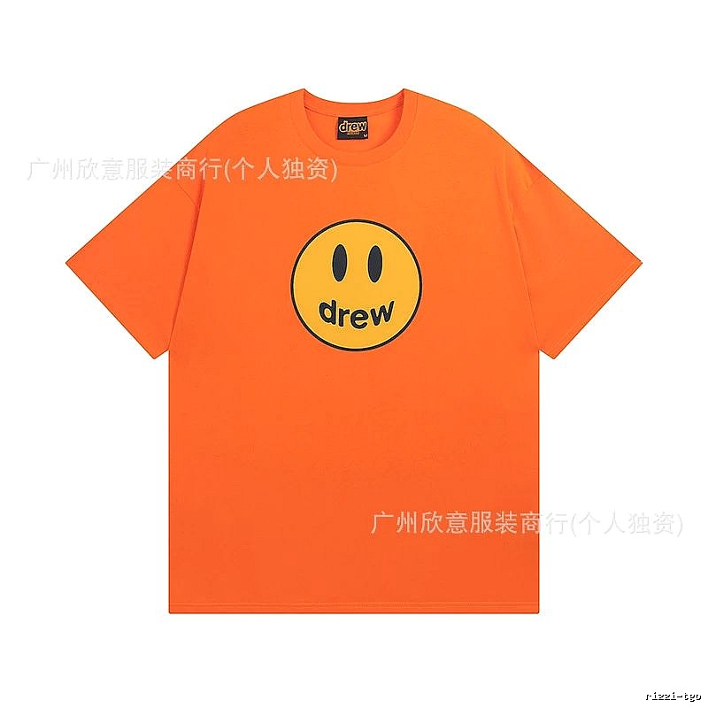 DREW Smiley Series Street Style Orange Short Sleeve T-shirt