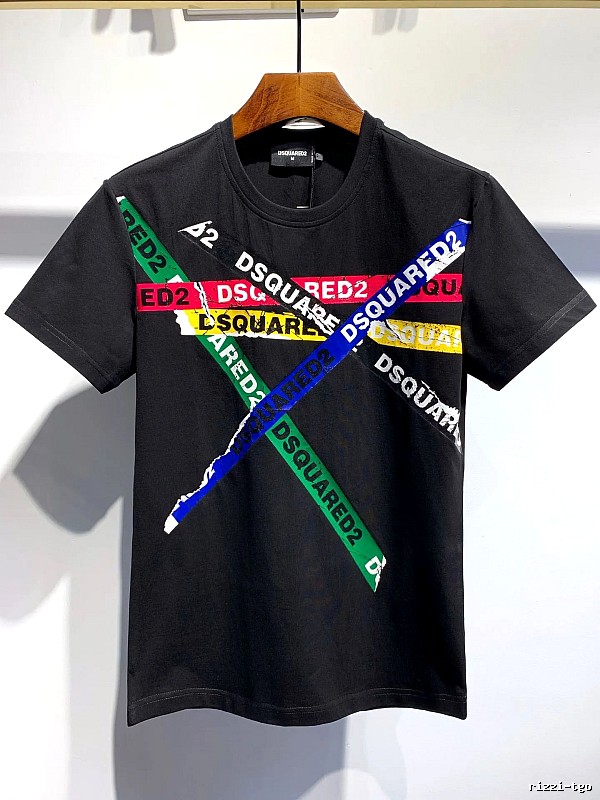 DSQ2 Cross Print Street Style Black T-Shirt