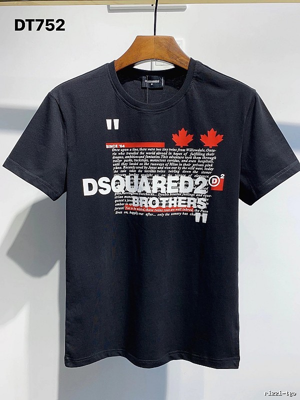 DSQUARED2 Maple Leaf Print Streetwear Black T-Shirt