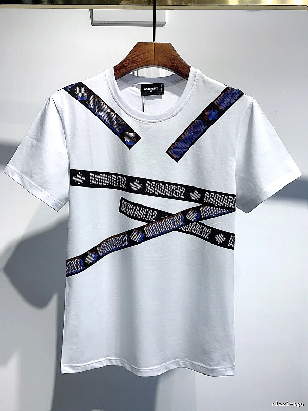 DSQUARED2 Webbing Streetwear Brand White Short-sleeve T-shirt