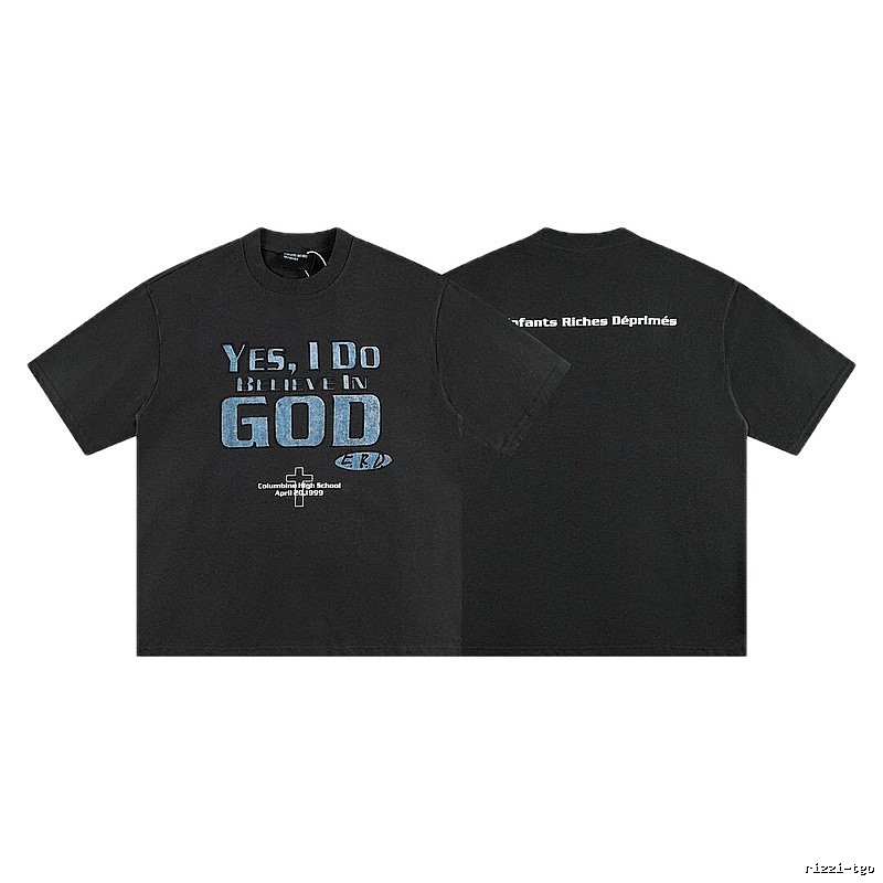 ERD Faith Slogan Dark Style Black T-Shirt
