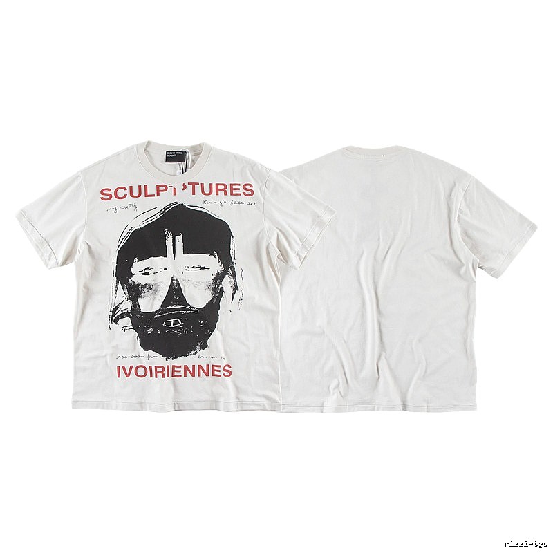 ERD Sculpture Figure Vintage Style Off-white Short Sleeve T-shirt