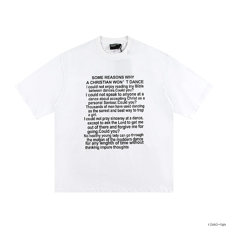 ERD Slogan Print Street Style White T-Shirt