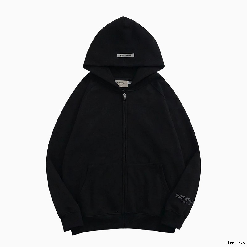 ESSENTIALS minimalist style black hoodie