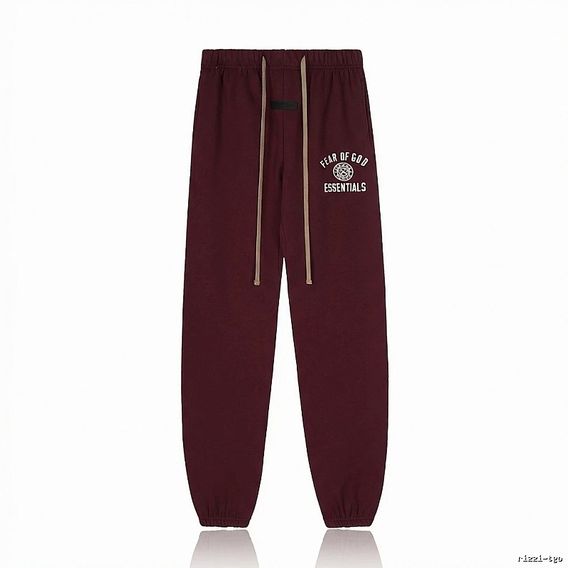 ESSENTIALS Trendy Casual Wine Red Sweatpants