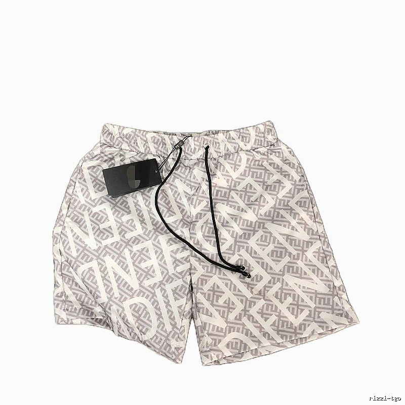 Fendi Double F Monogram Streetwear Light Gray Casual Shorts