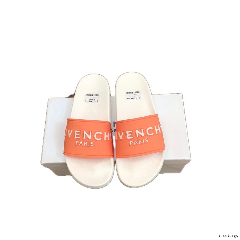 Givenchy Trendy Letter White & Orange Slides