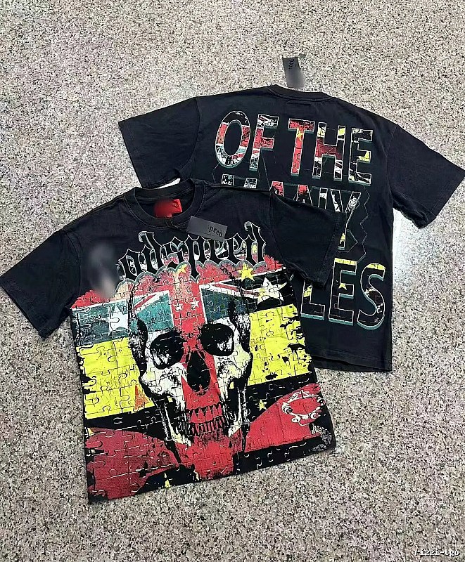 GOD Skull Puzzle Dark Style Black T-shirt