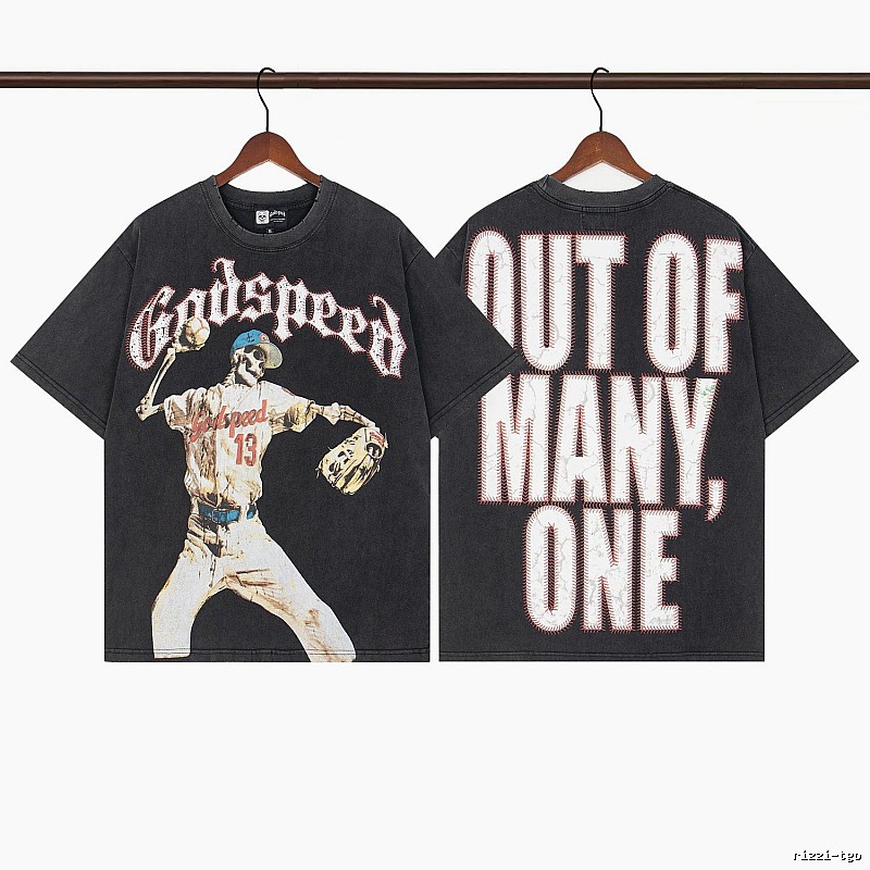 Godspeed Baseball Skull American Retro Black T-Shirt