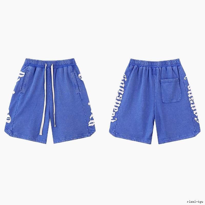 Godspeed Gothic Print Street Style Blue Shorts
