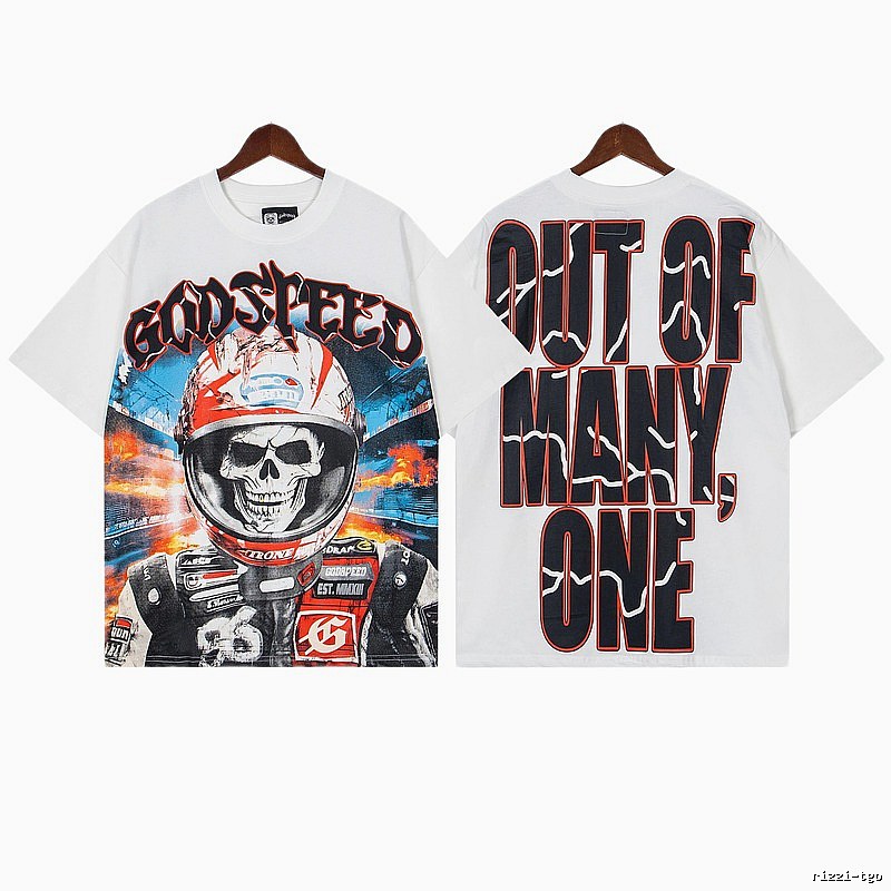 Godspeed Skull Racing Street Style White T-shirt