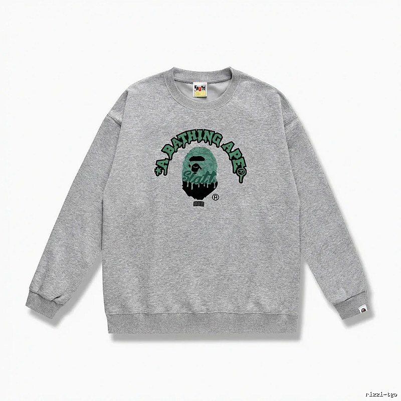 Grey hoodie with Bape Ape Head logo