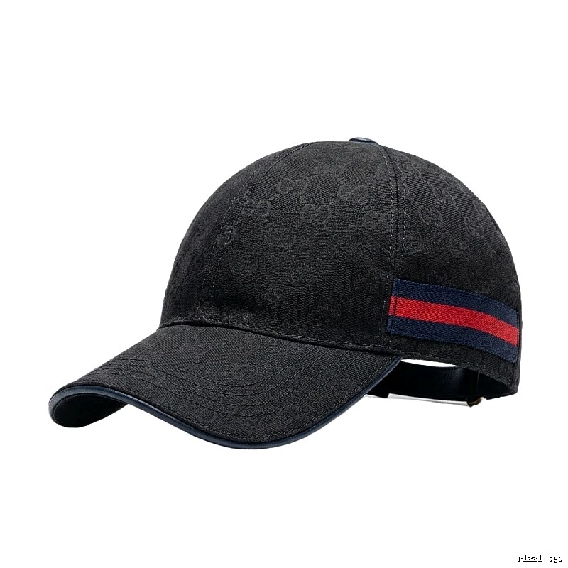Gucci Double G Print Black Baseball Cap