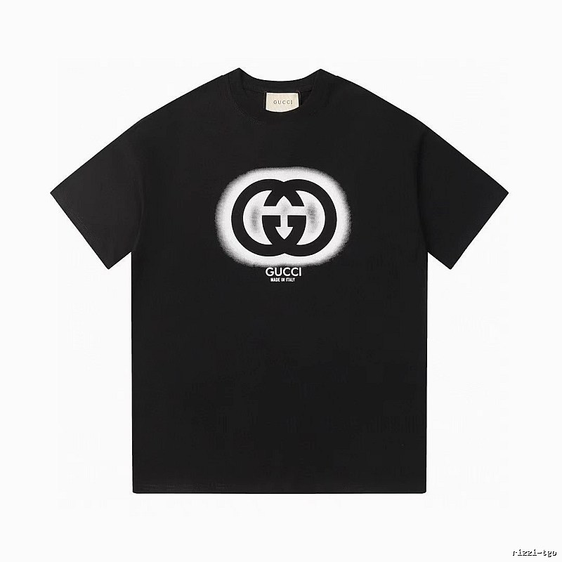 Gucci Double G Print Vintage Style Black T-Shirt