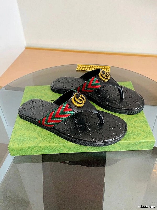 Gucci Double G Vintage Black Flip-Flops