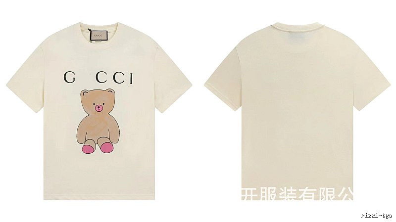 Gucci Teddy Bear Print Casual Style Off-White T-Shirt