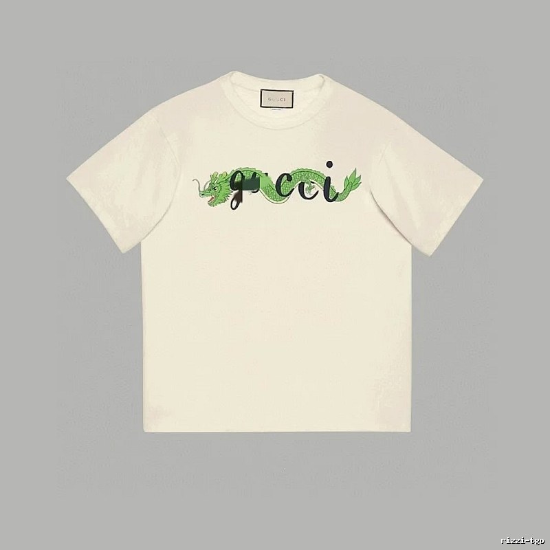 Gucci Year of the Dragon Collection Vintage Style Off-White Short Sleeve T-Shirt