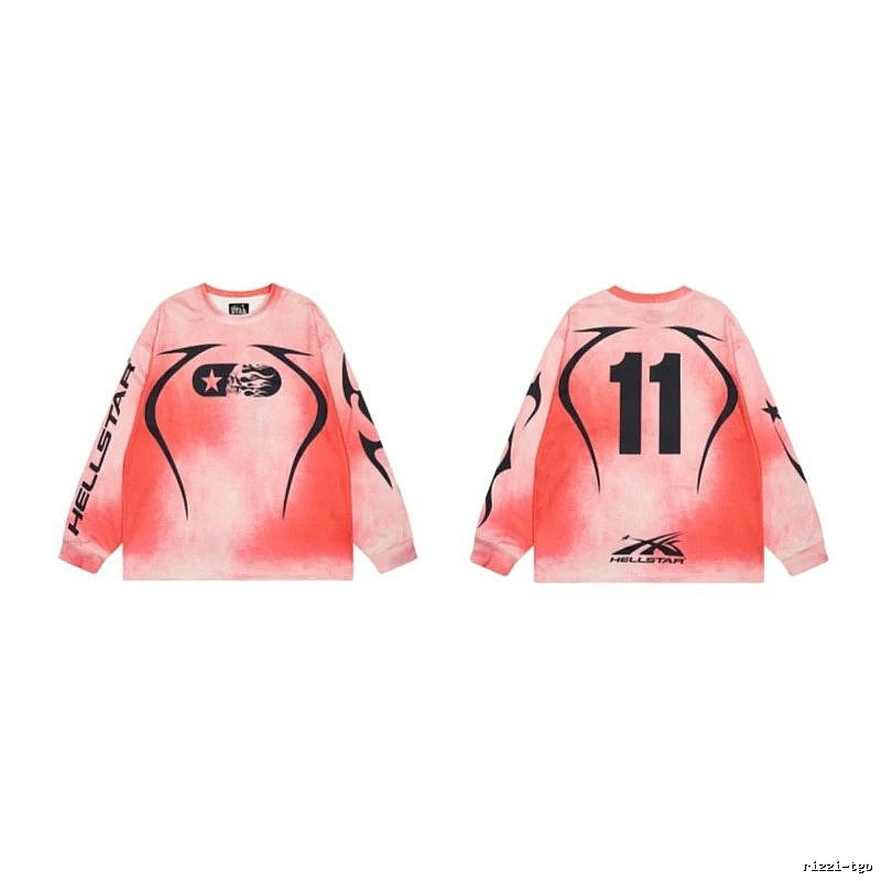 Hellstar 11 Street Style Gradient Pink Long-sleeve T-shirt