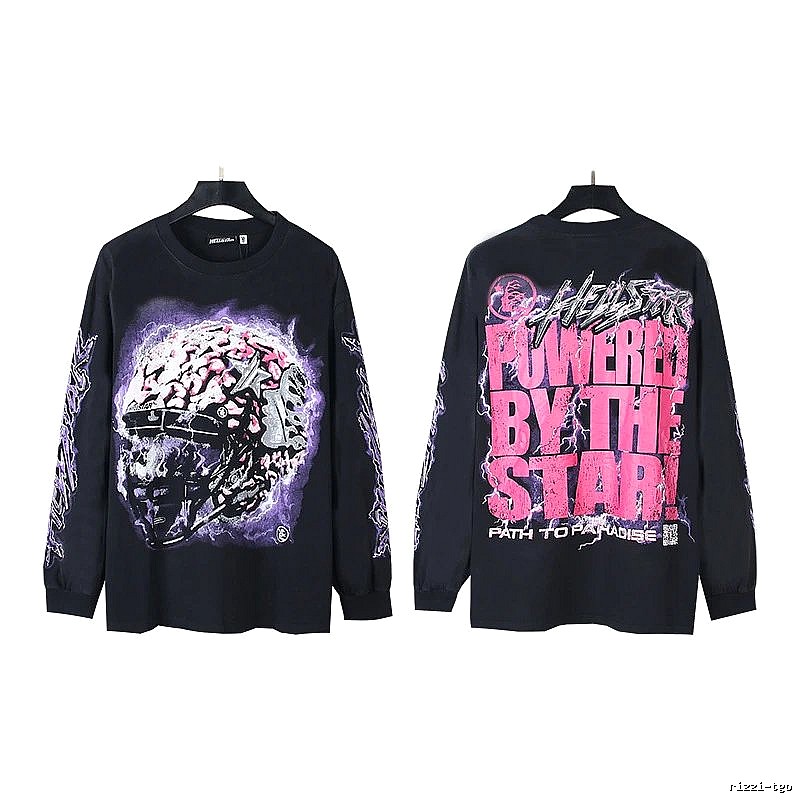 Hellstar dark style black long-sleeved shirt