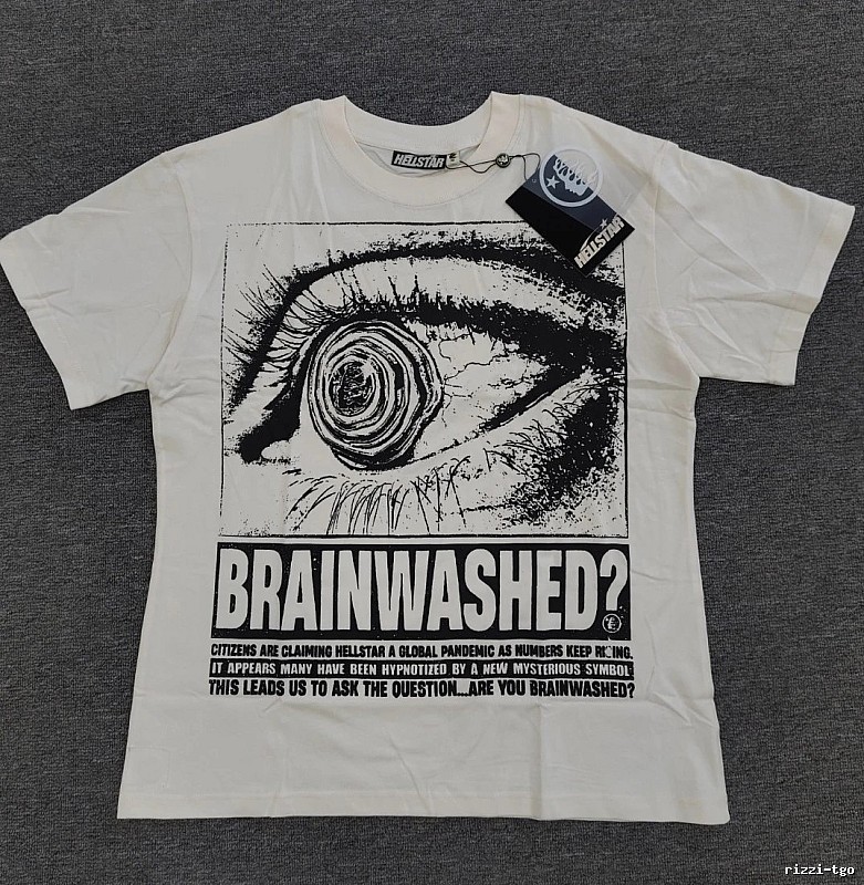 Hellstar Eye Print Street Style White T-Shirt