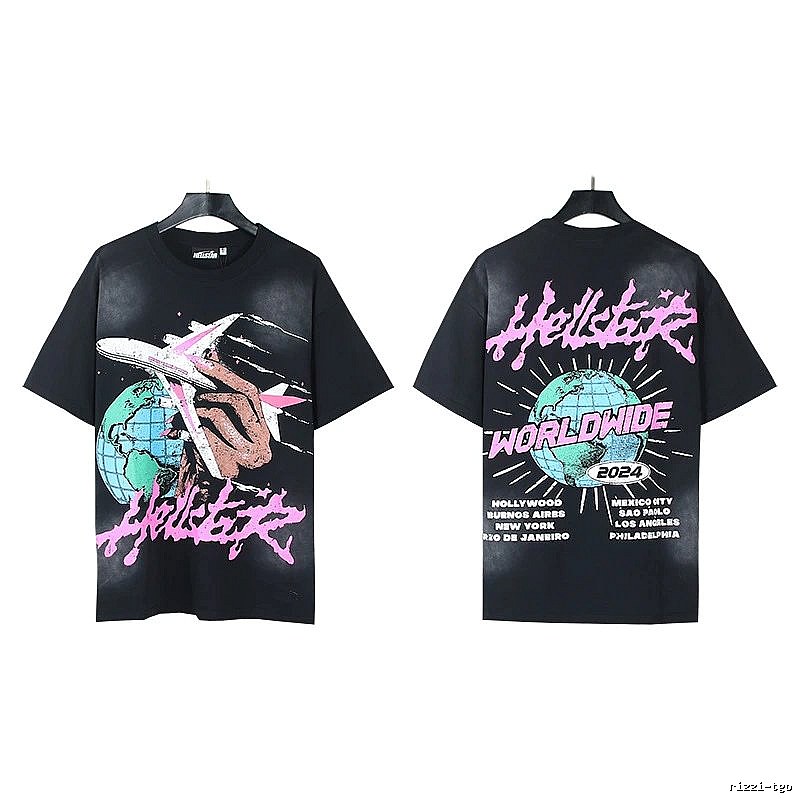Hellstar Global Print Street Style Black T-Shirt