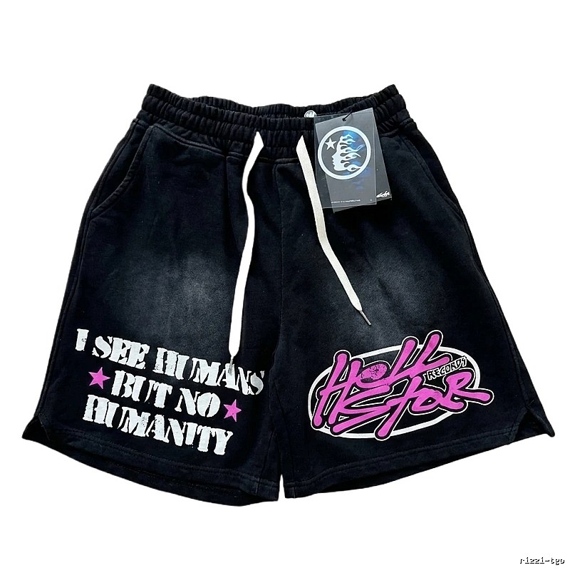 Hellstar graffiti-style black shorts
