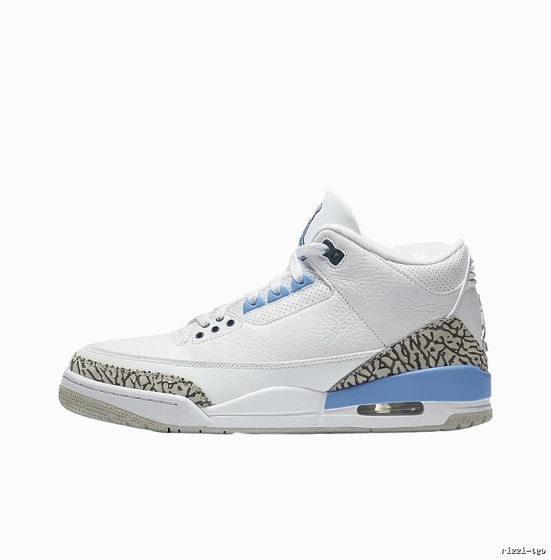 Jordan AJ3 Retro Style White and Blue Shoes