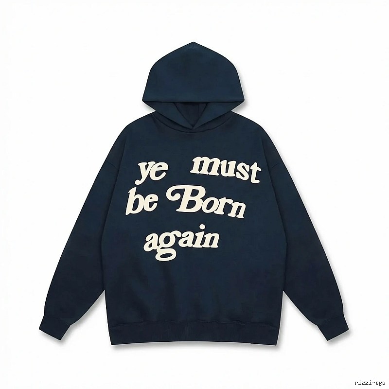 Kanye retro-style navy blue sweatshirt