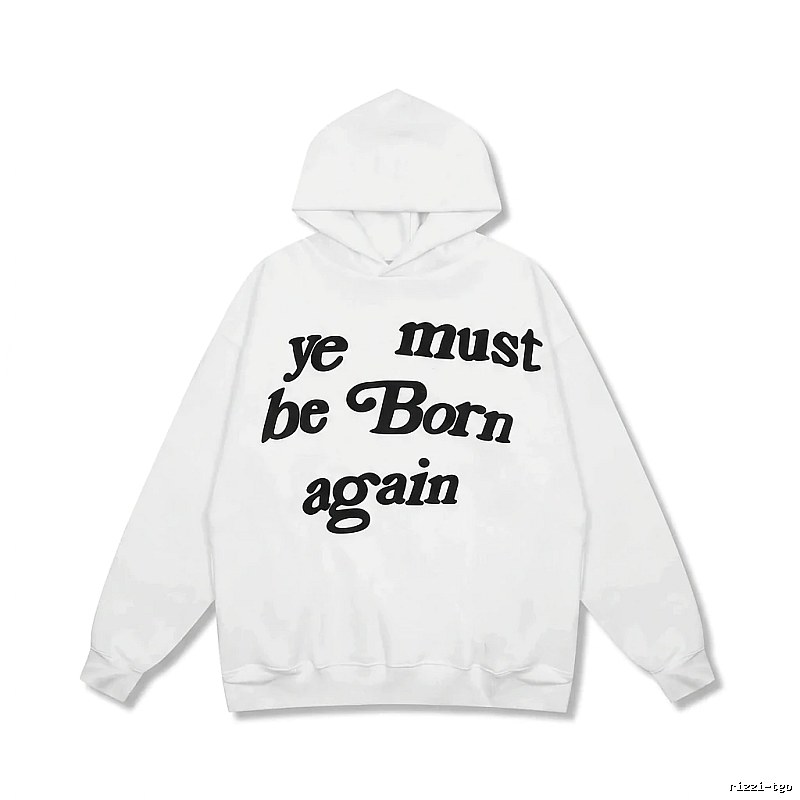 Kanye's religious-style white hoodie.