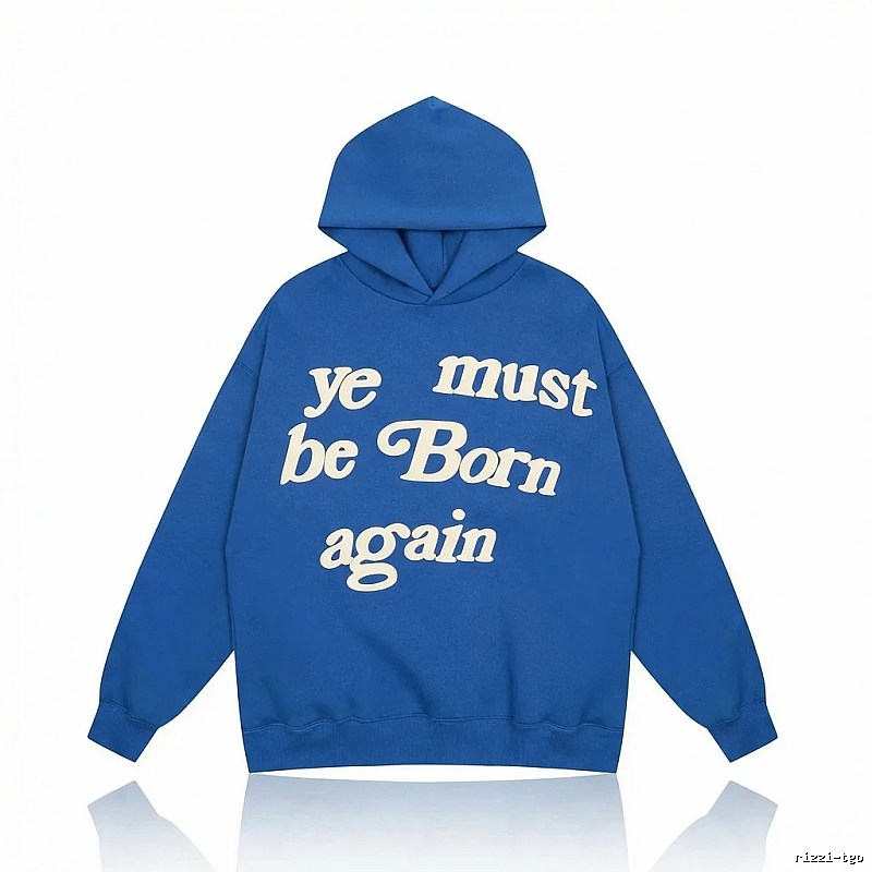 Kanye's retro-style blue hoodie