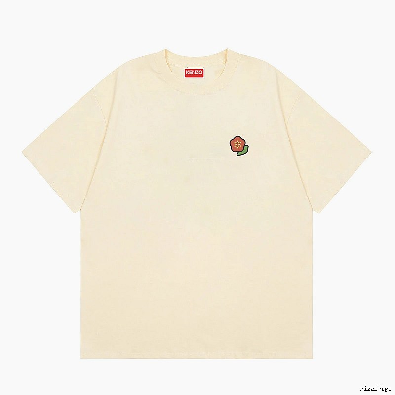 KENZO Embroidered Little Flower Casual Style Off-white T-shirt