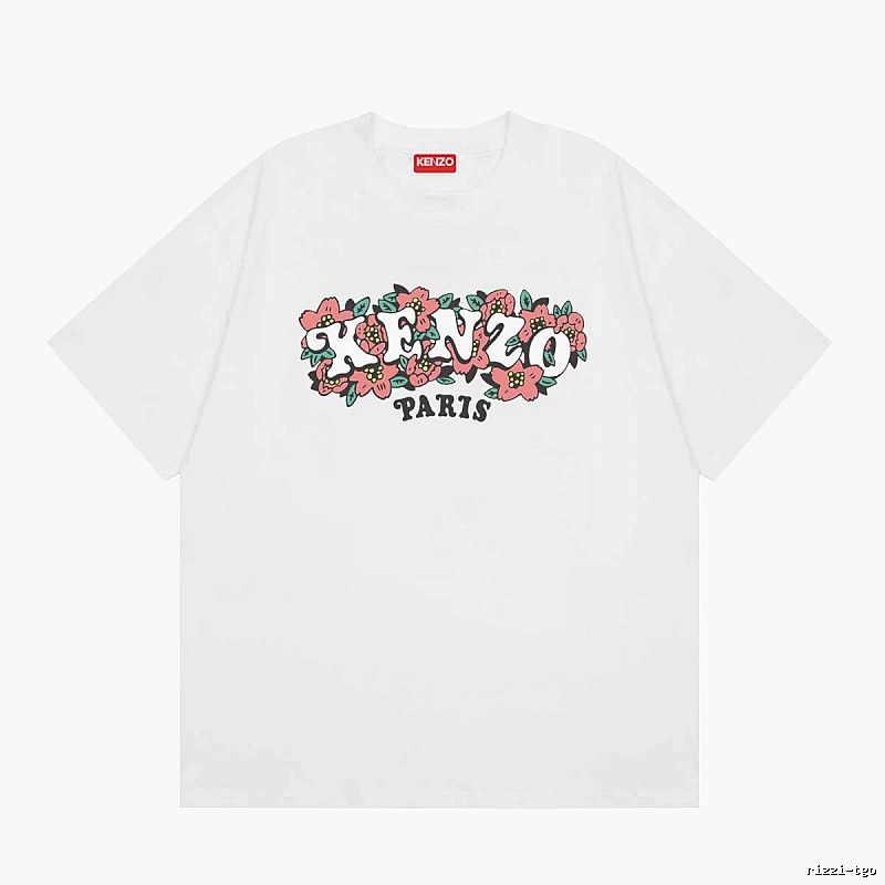 KENZO Floral Collection Street Style White Short-sleeve T-shirt