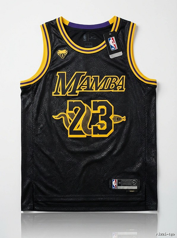 LBJ Mamba series black and yellow basketball jersey