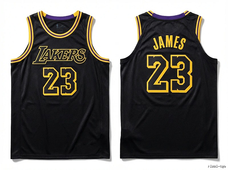 LBJ's No. 23 black jersey of the Lakers.