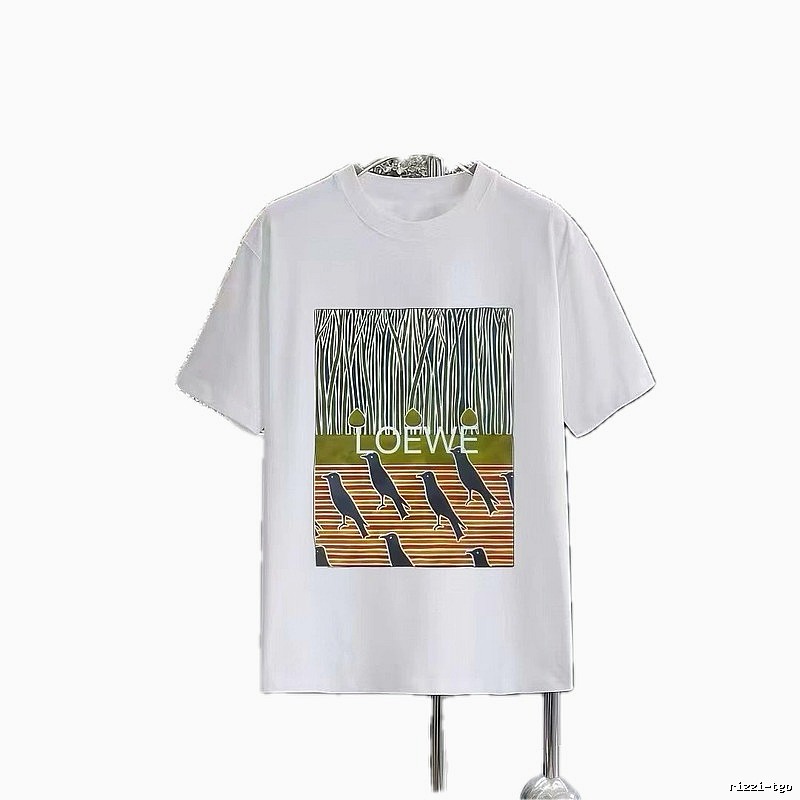 LOEWE Crow Print Streetwear-Style White T-Shirt