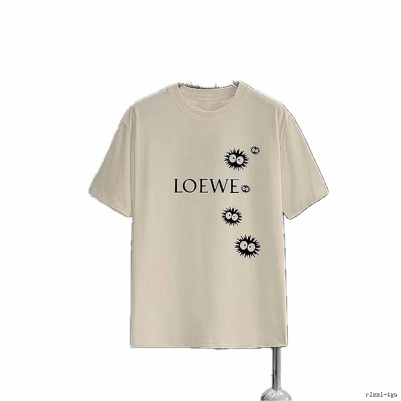 LOEWE x My Neighbor Totoro Collaboration Casual-style Beige Short-sleeve T-shirt