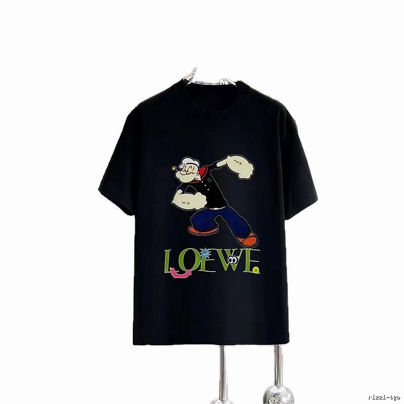 LOEWE x Popeye Co-branded Trendy Black Short-sleeve T-shirt