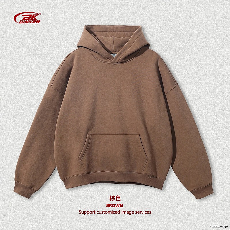 Logo Detail Pullover hoodie Navy Blank Kangaroo with Relaxed Feel