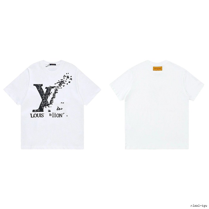 Louis Vuitton Dissolved Print Trendy Short Sleeve White T-Shirt