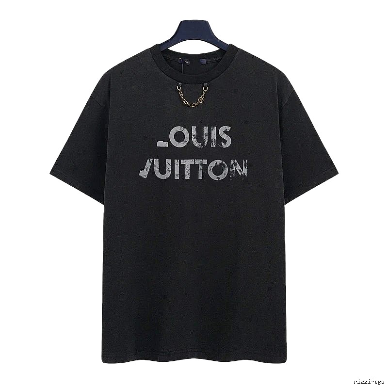 Louis Vuitton Distressed Print Cool Trendy Black T-Shirt