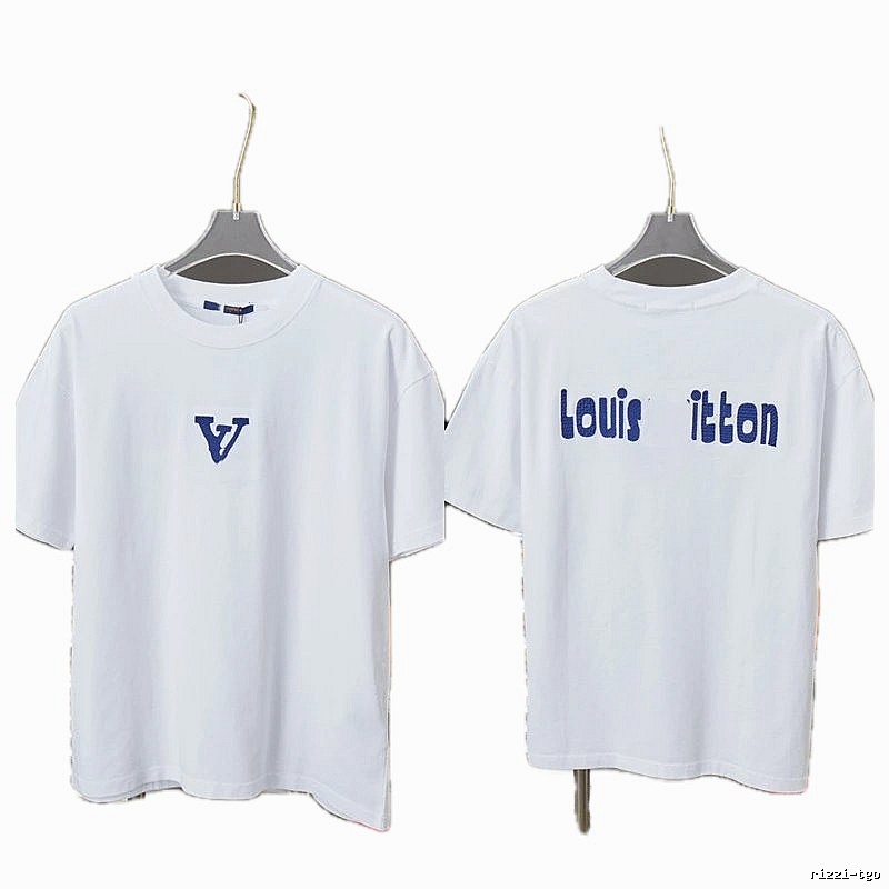 Louis Vuitton Embroidered Trendy Style White Short-sleeve T-shirt