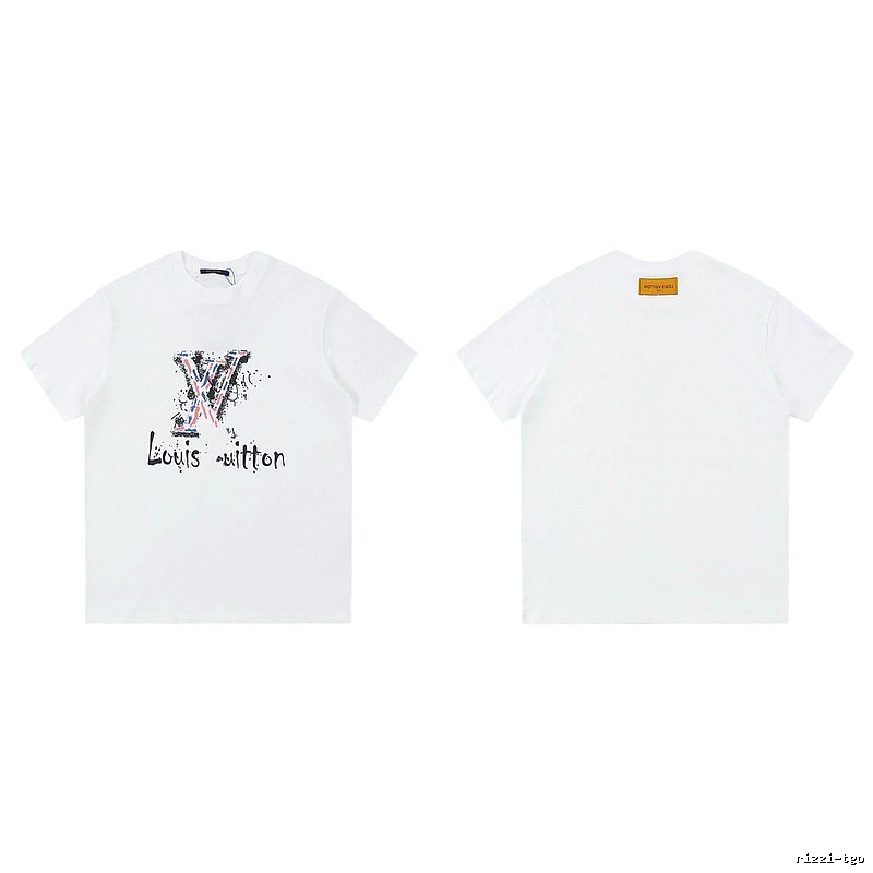 Louis Vuitton Graffiti Collection Street Style White T-shirt