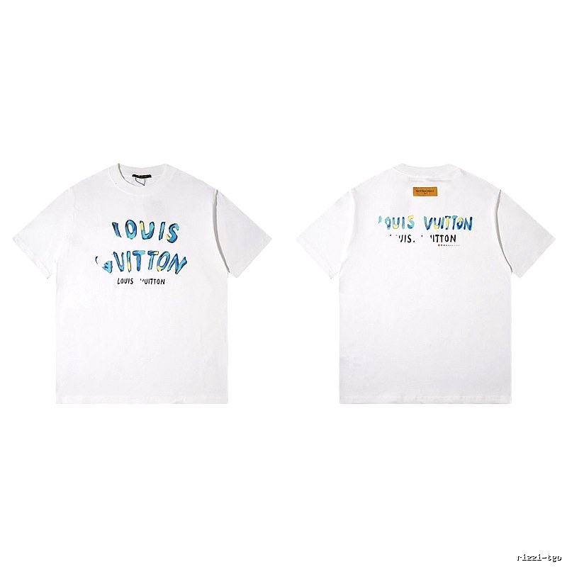 Louis Vuitton Hand-painted Graffiti Casual Style White T-shirt