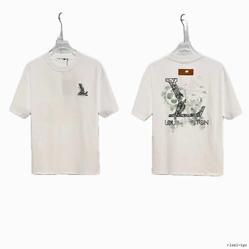 Louis Vuitton Large Print Trendy Style White T-Shirt