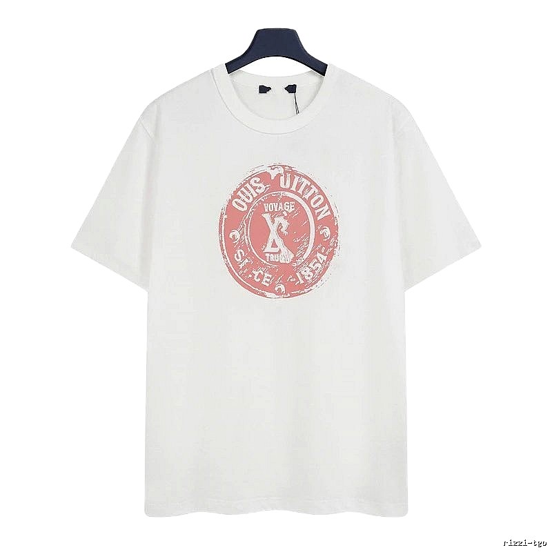 Louis Vuitton Vintage-style White T-Shirt with Stamp