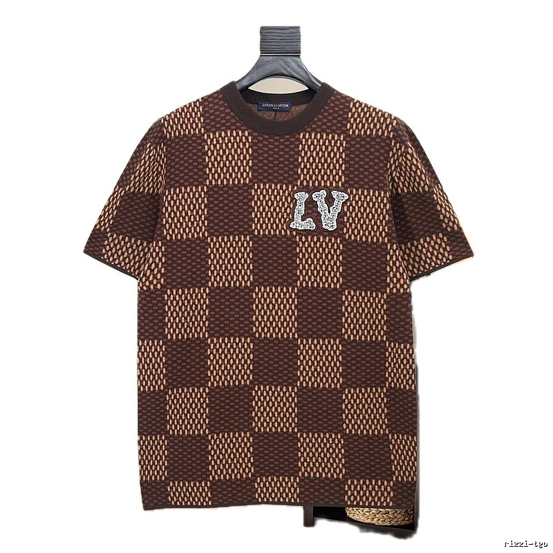 LV Checkered Fashion Short-sleeve Shirt