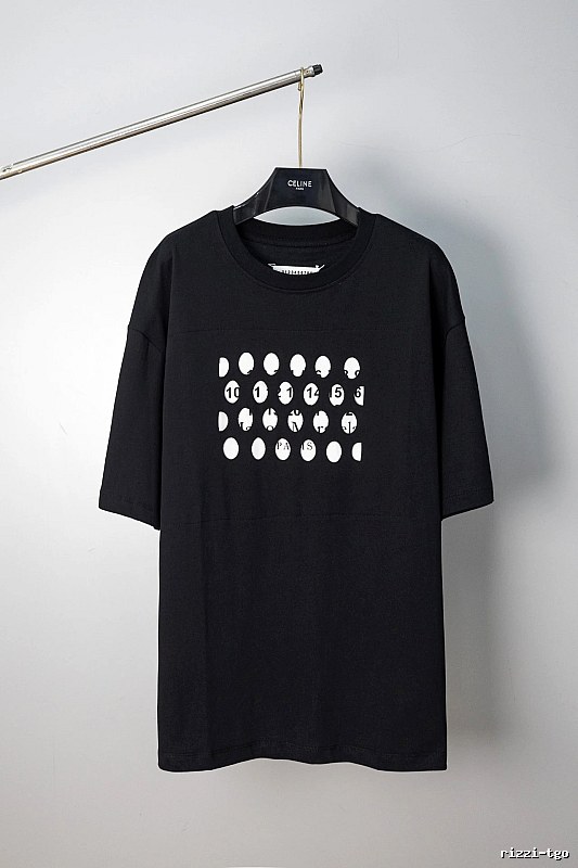 Maison Margiela Numeric Trendy Cool Style Black Short Sleeve T-Shirt